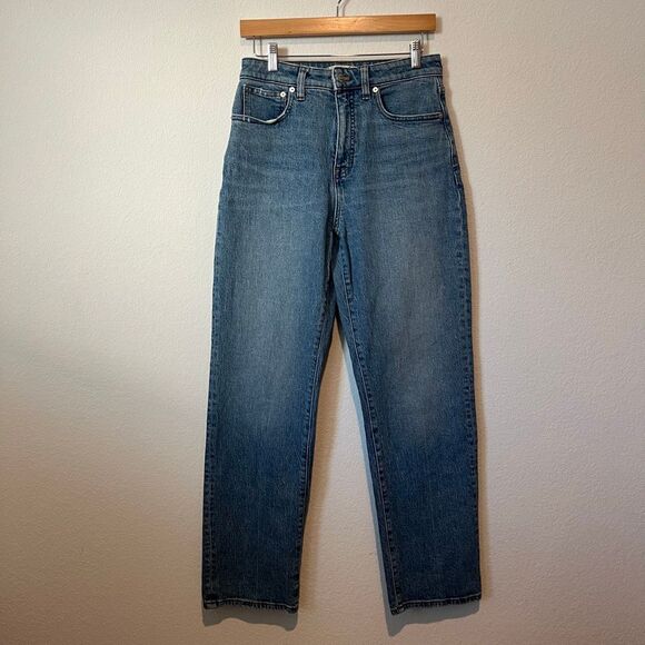 Madewell Rondell Stretch Blue Denim Curvy '90s Straight Jeans Women's Size 28 - Picture 2 of 7